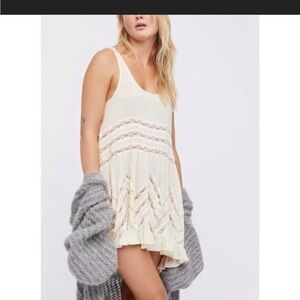 Free People Cream Sleeveless Dress